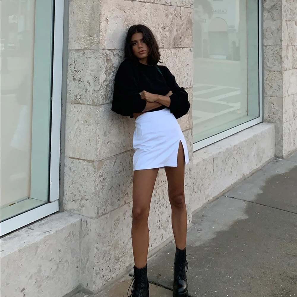 White and Black Lola Skirt -Princess Polly